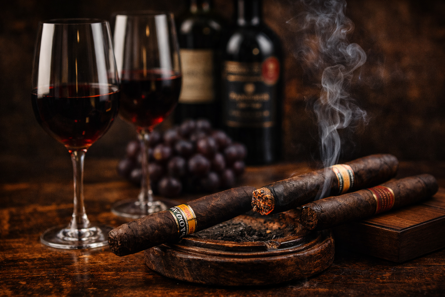 Vang đỏ kết hợp với xì gà mạnh như Cohiba